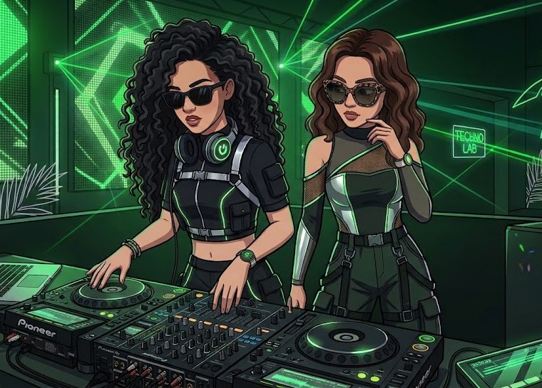 Las dos DJs de Pincha en la cabina